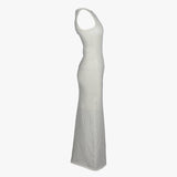 Sandro Women's Ecru Knit Rhinestones Long Dress Size 38 FR 10 UK 6 US SFPRO03476