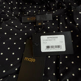 Maje Asymmetrisches Damenkleid mit schwarzen Polka-Dots, Größe 36, FR 8, UK 4, US MFPRO02563