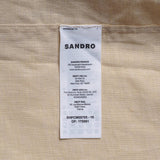 Sandro Men's Beige Long Sleeve Linen Blend Shirt Size S SHPCM00795