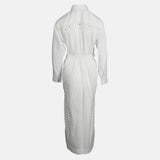 Sandro Women's White Long Cotton Shirt Dress Size 38 FR 10 UK 6 US SFPRO03706