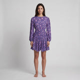 Maje Women's Purple Floral Viscose Short Dress Size 40 FR 12 UK 8 US MFPRO02586