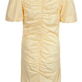 Sandro Women's Yellow Short Sleeve Gathered Dress Size 36 FR 8 UK 4US SFPRO02861
