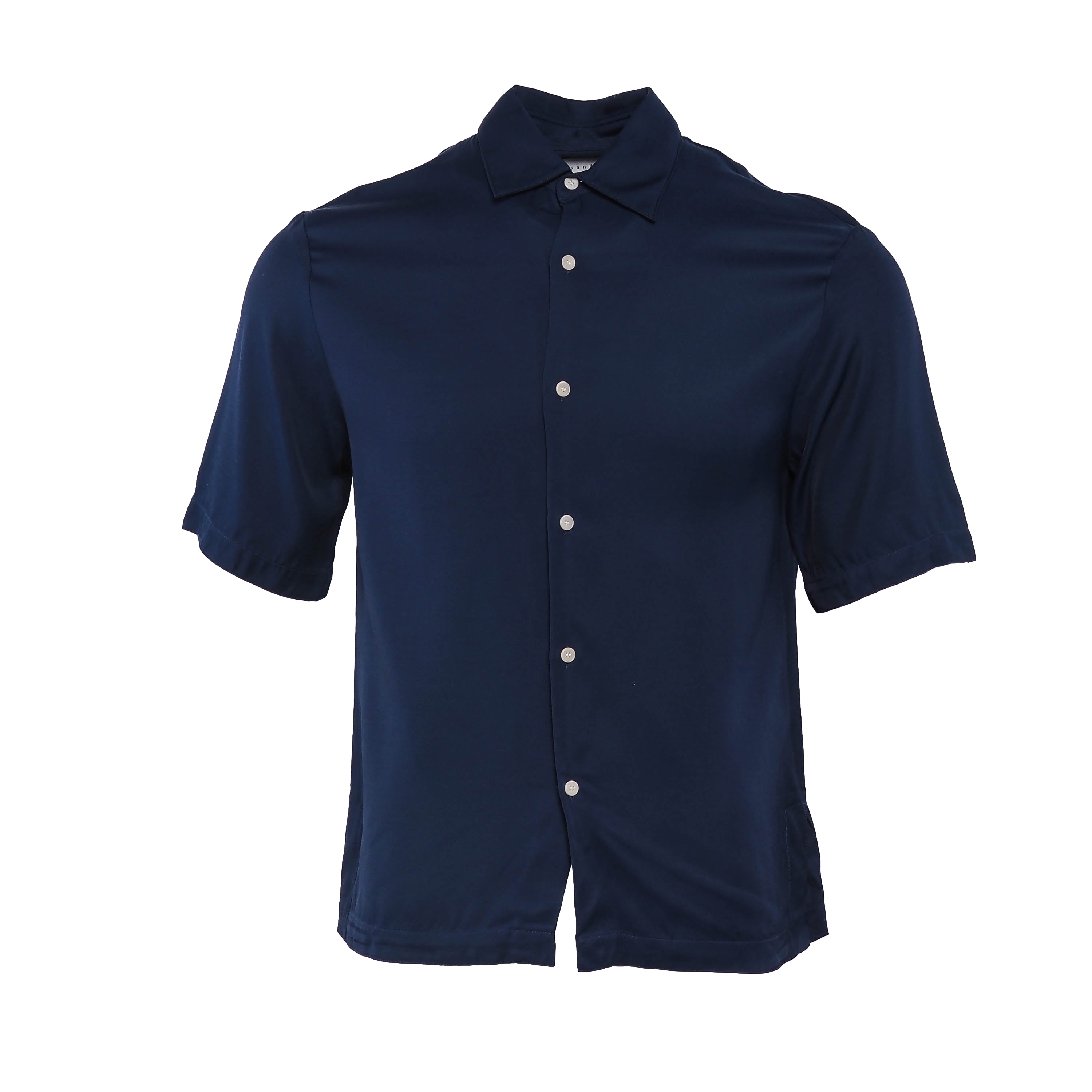 Sandro Paris Men's Navy 100% Viscose Short Sleeve Shirt Size XS SHPCM00127