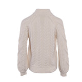 Maje Damen-Pullover in Ecru, geflochten, „ Strick “, grob gestrickt, Größe 36 FR, 8 UK, 4 US, MFPPU00537