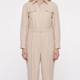 Sandro Women's Beige Cotton & Linen Jumpsuit Size 40 FR 12 UK 8 US SFPCO00082