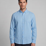 Hackett London Men's Blue Cotton & Linen Shirt Size XL HM309530 RRP: 160EUR
