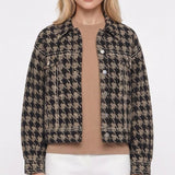 Sandro Women's Black Houndstooth Jacket Size 36 FR 8 UK 4 US SFPCA00553