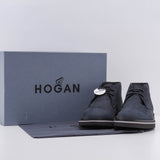 Hogan Men's Navy Leather H334 Derby 2 Fori Boots Size 39 EU 5.5 UK 7 US
