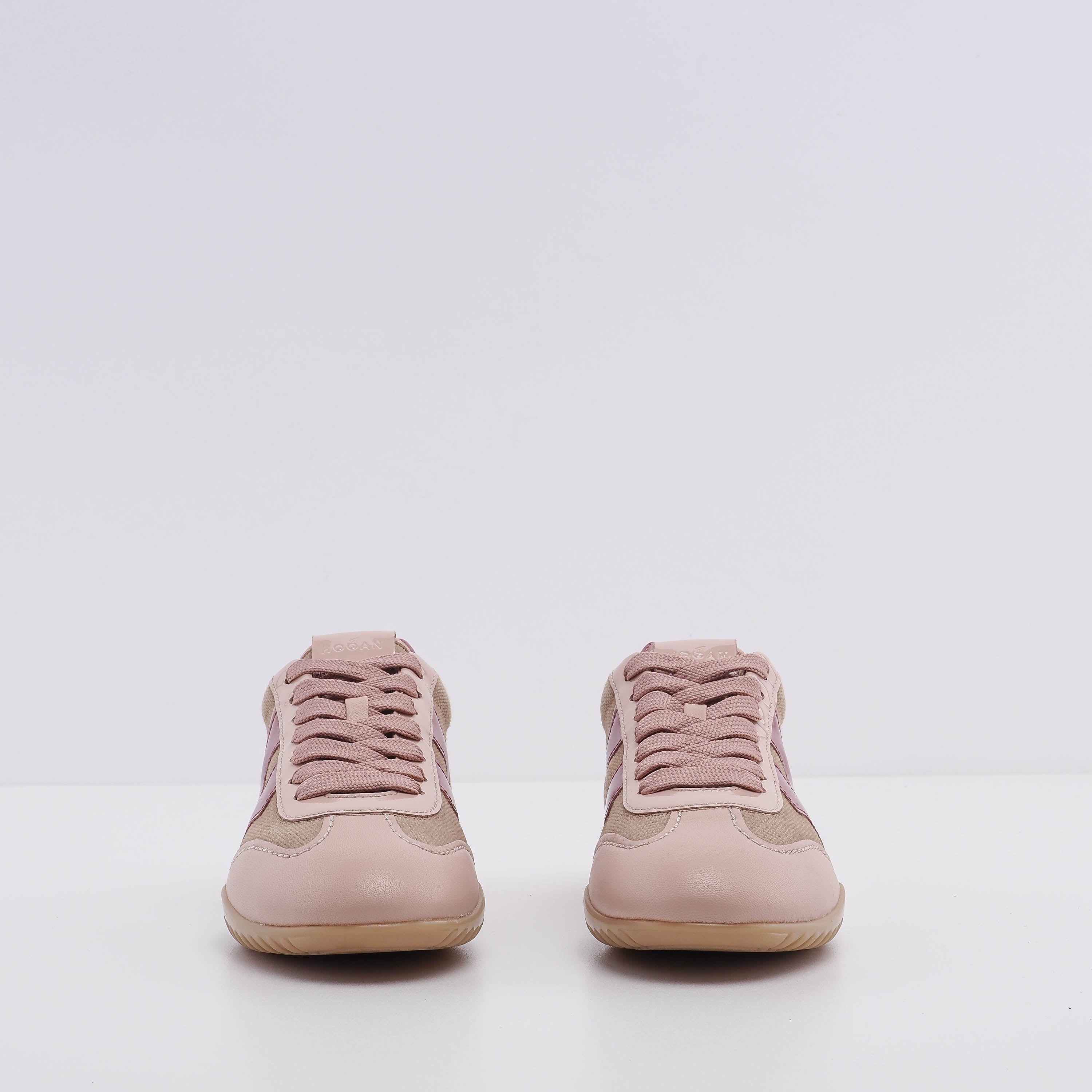 Hogan Women's Pink Leather Olympia-Z Allacciato Sneakers Size 36 EU 3 UK 6 US