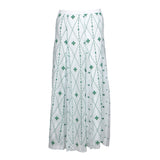 Sandro Women's Green Embroidered Long Skirt Size 36 FR 8 UK 4 US J4212H
