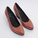 Hogan Women's Brown Leather H577 Decollette Heels Size 35 EU 2 UK 5 US