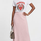 Maje Women's Pink Knit Wool Blend Midi Skirt Size 38 FR 10 UK 6 US MFPJU00888