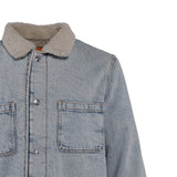 Sandro Men's Blue Faded Denim Worker Jacket Size S SHPBL00837