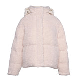 Maje Women's Ecru High Neck Faux Fur Jacket Size 34 FR 6 UK 2 US MFPOU00961