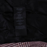 Maje Women's Bordeaux Check Jacket and Skirt Set Size 38 M UK 10