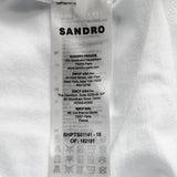 Sandro Men's White Embroidered 100% Cotton Polo Shirt Size XL SHPTS01141