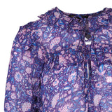 Maje Women's Purple Floral Long Sleeve Blouse Size 36 FR 8 UK 4 US MFPTO00782