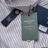 Hackett London Men's White Striped Slim Fit 100% Cotton Shirt Size L HM309183
