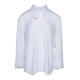 Sandro Damen- Bluse Hemdbluse , weiß, mit besticktem Kragen, Größe 40, FR 12, UK 8, US C11545H