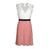 Sandro Paris Women's White Floral Lace Short Dress Size 38 FR 10 UK 6 US R5421E