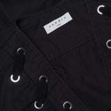 Sandro Paris Women's Black V-Neck Cotton Linen Short Dress Size 34 XS 6 R20627E