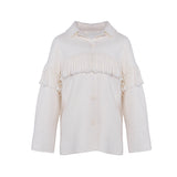 Sandro Women's Ecru Wool Blend Oversized Jacket Size 34 FR 6 UK 2 US SFPOU00415