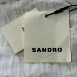 Sandro Damenkleid in Ecru aus einer Mischung aus Leinen , mit offenem Rücken, Größe 40 (FR 12, UK 8, US S) SFPRO02870