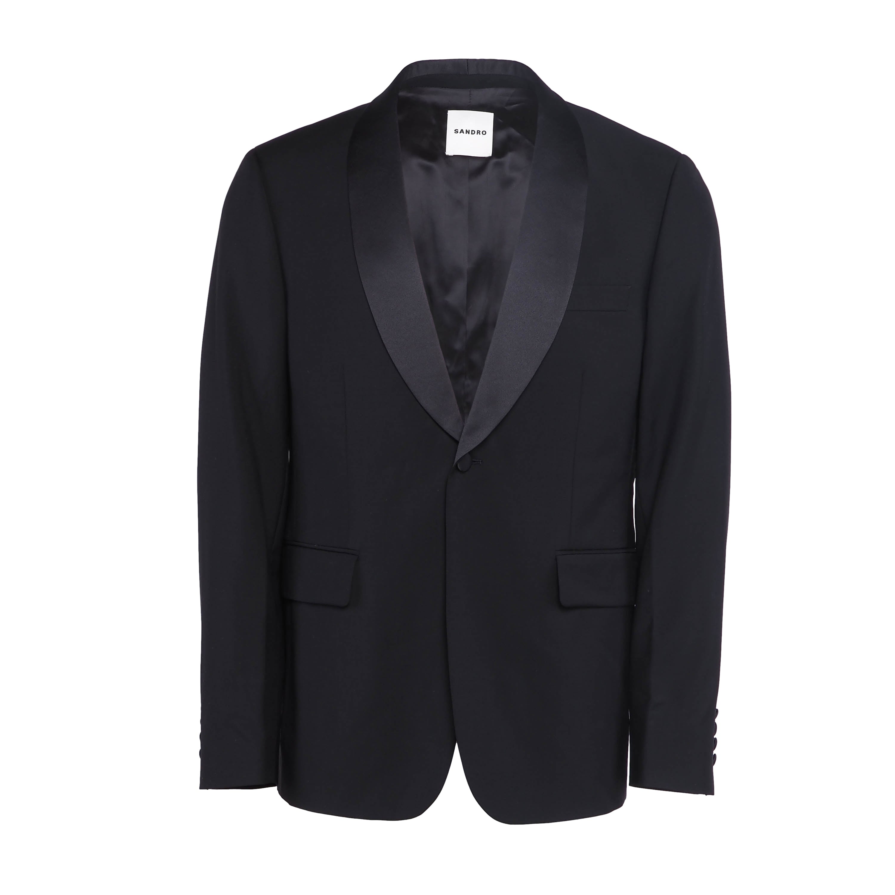 Sandro Paris Men's Black Wool & Mohair Suit Jacket Size 52 FR 42 UK SHPVE00826