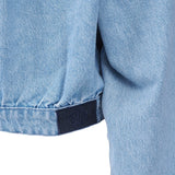 Maje Blaue, mit Nieten verzierte, kurze Jeansjacke für Damen, Größe 40, FR 12, UK 8, US MFPBL00545