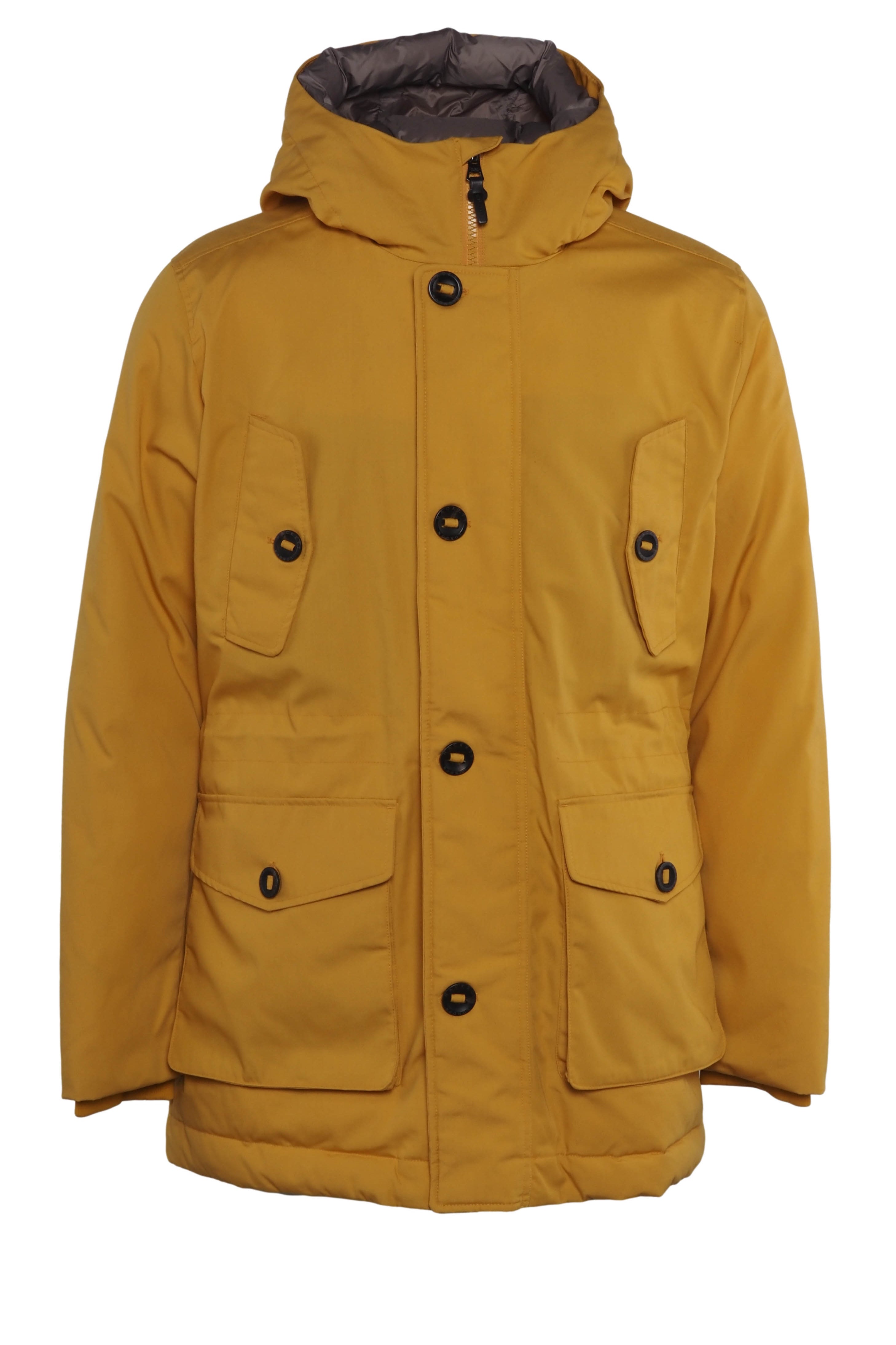 Hackett London Men's Yellow Hooded Thermal Insulation Tech Parka Size L HM402691