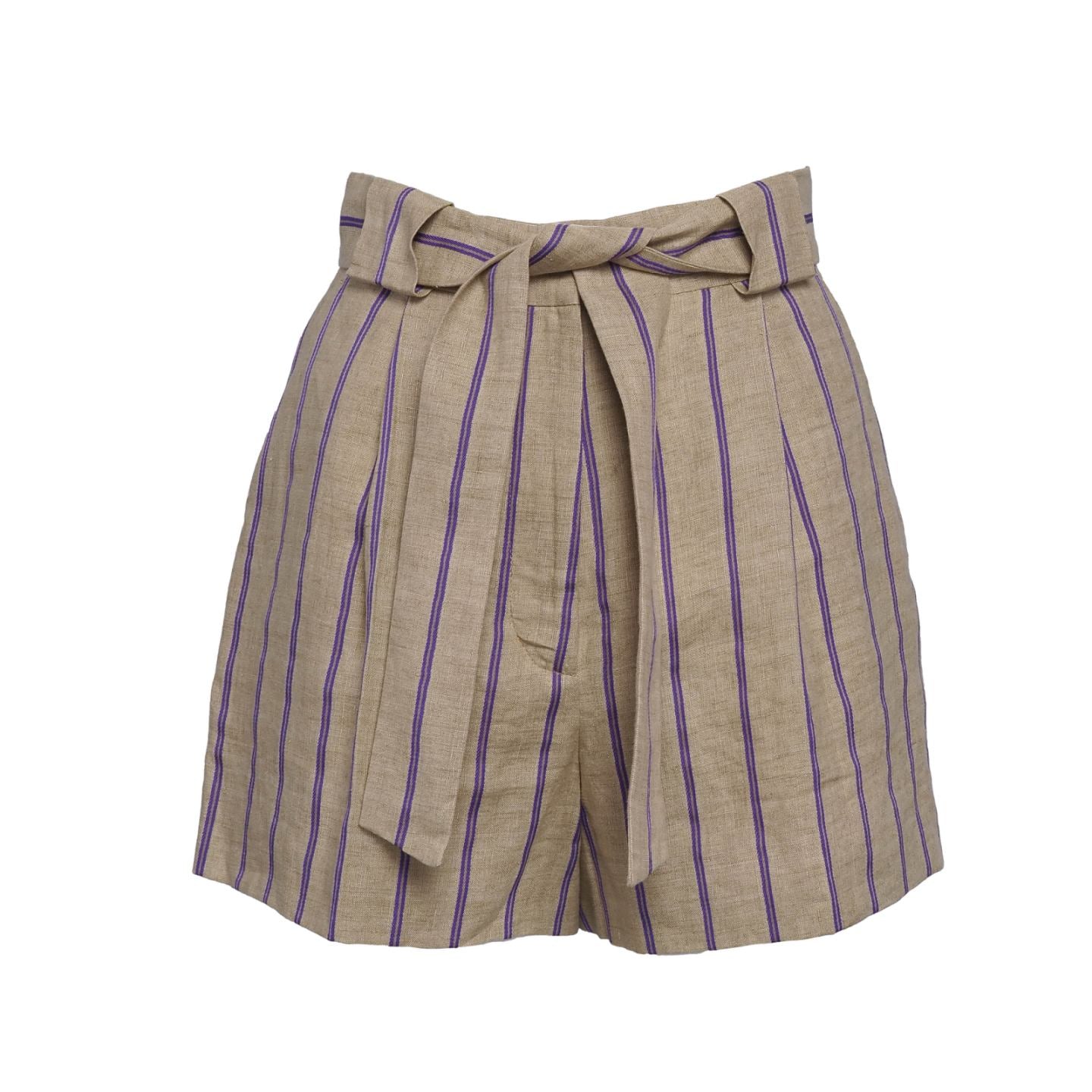 Sandro Paris Women's Shorts Striped Belted Size FR 34 UK 6 US 2 SFPSH00083