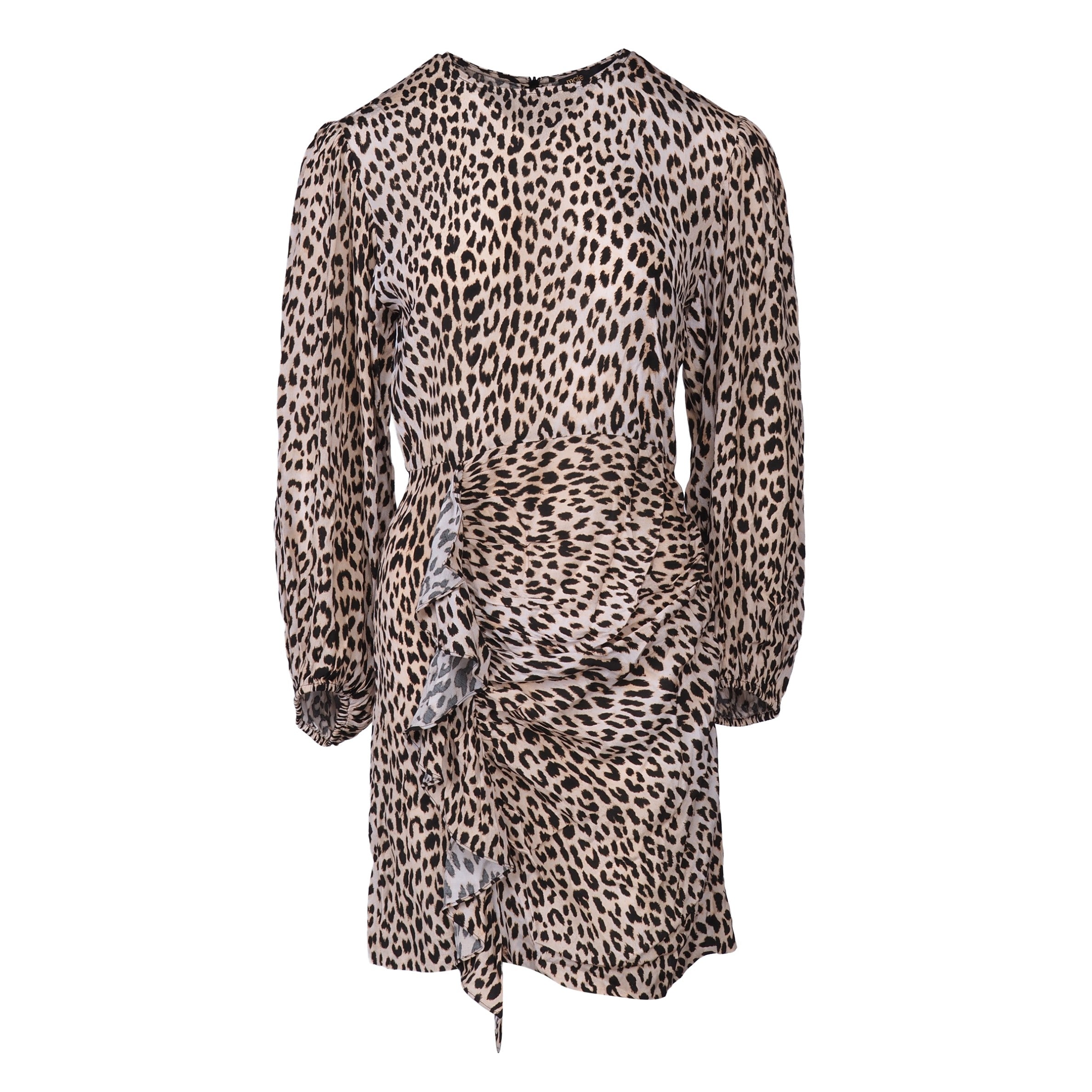 Maje Women's Multicolor Leopard Print Short Dress Size 34 FR 6 UK 2US MFPRO02700