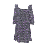 Maje Damen-Kurzkleid in Marineblau mit Smokarbeit, Größe 40, FR 12, UK 8, US MFPRO01642