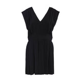 Sandro Paris Schwarzer Playsuit für Damen mit V-Ausschnitt und Falten, Größe 40 L 12 SFPCO00260