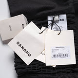 Sandro Women's Black Rhinestone Trim Bra Top Size 38 FR 10 UK 6 US SFPTO00524