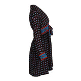 Sandro Paris Women's Multicolour Short V-Neck Satin Dress Size 40 L SFPRO00929