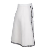 Sandro Paris Women's Ecru Knit Button Short Skirt Size 34FR 6UK 2US SFPJUH00470