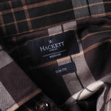 Hackett London Men's Brown Check Slim Fit Flannel Shirt Size M HM309211