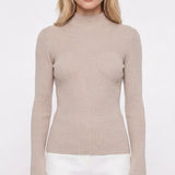 Maje Women's Beige High Neck Wool Blend Sweater Size 40 FR 12 UK 8 US MFPPU00520