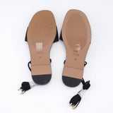 Maje Schwarze flache Sandalen mit Nieten und Bindeband für Damen, Größe 36 (EU), 3,5 (UK), 6 (US), MFACH00497