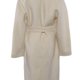Maje Women's Ecru Wool Blend Belted Coat Size 36 FR 8 UK 4 US MFPOU00910