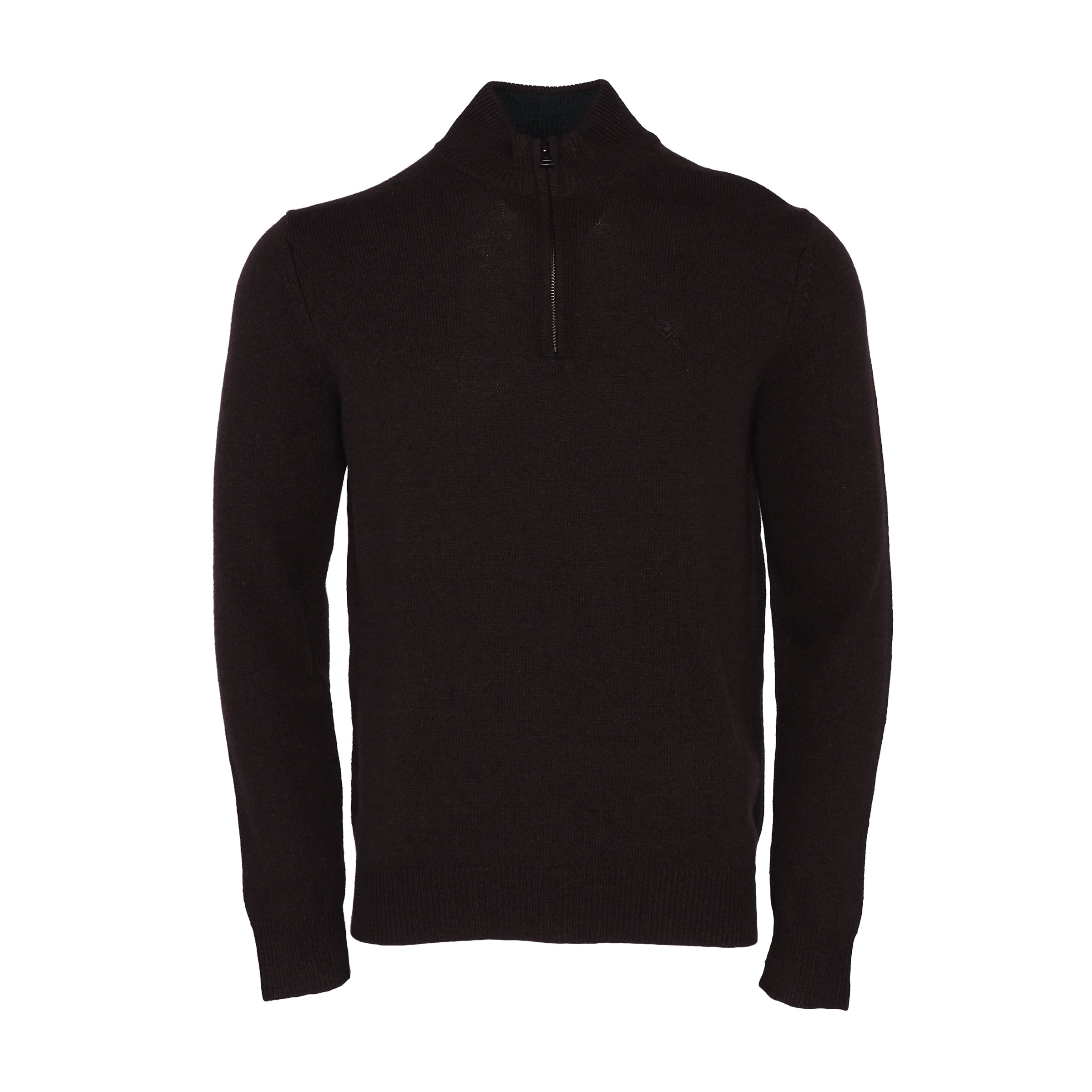 Hackett London Men's Brown Zip 100% Wool Sweater Size L HM702877