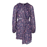 Maje Women's Purple Floral Cut Out Short Viscose Dress Size 34 XS 6 MFPRO02597