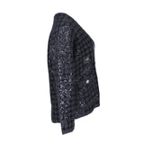 Maje Women's Grey Oversized Sequins Wool Blend Cardigan Size 1 S 8 MFPCA00322