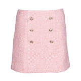 Maje Women's Pink Buttons Wool Blend Tweed Skirt Size 36 FR 8 UK 4 US MFPJU00921