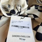 Sandro Men's Ecru Cross Flower Long Sleeve Viscose Shirt Size M SHPCM01065