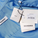 Sandro Women's Blue Long Sleeve Cotton Shirt Size 34 FR 6 UK 2 US SFPCM00956