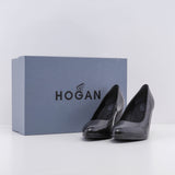 Hogan Women's Black Leather H577 Decollette Heels Size 37 EU 4 UK 7 US