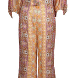 Sandro Damen-Jumpsuit mit V-Ausschnitt, mehrfarbig bedruckt, Größe 36 (FR), 8 (UK), 4 (US), SFPCO00235
