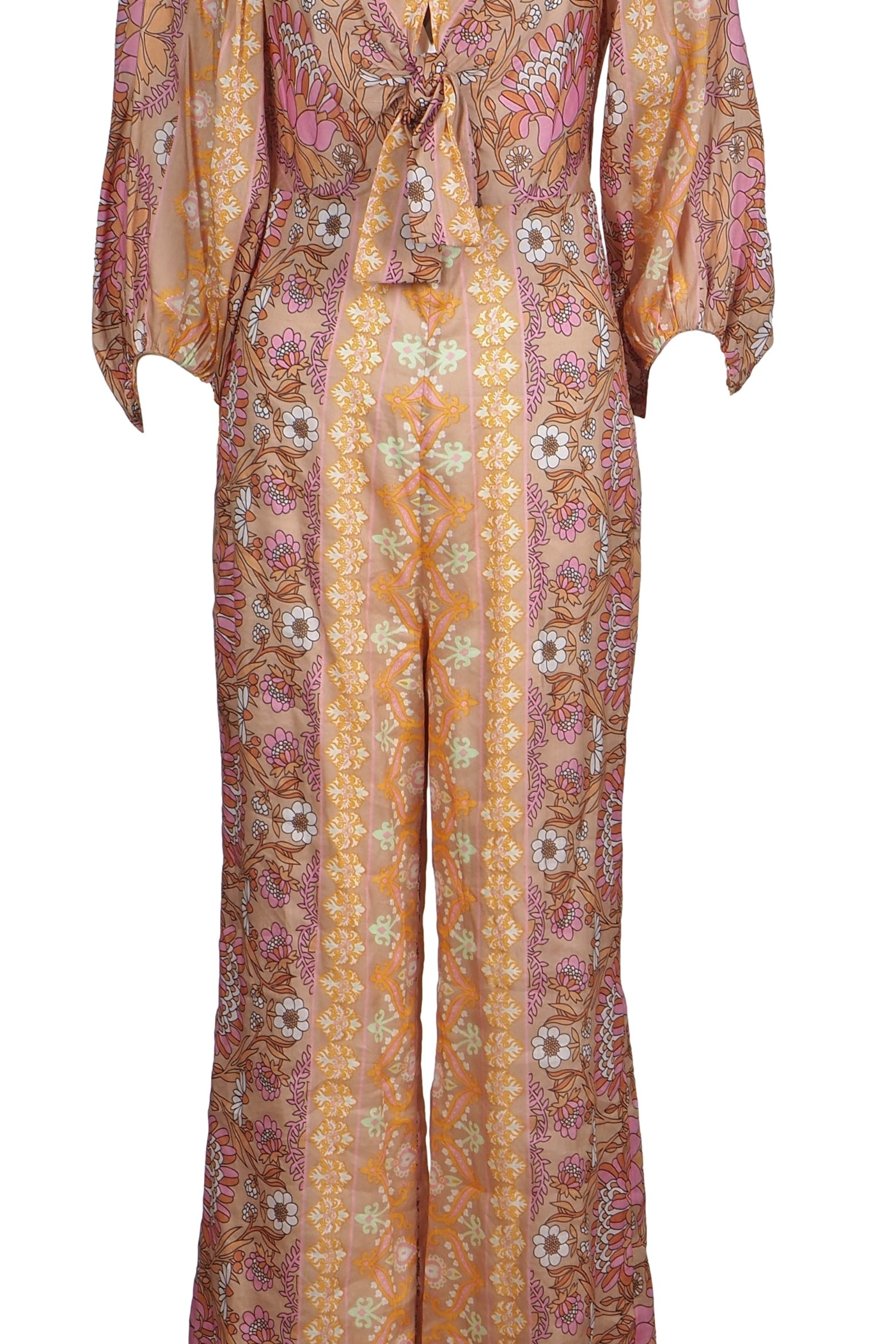 Sandro Women's Multicolor V-Neck Printed Jumpsuit Size 36 FR 8 UK 4US SFPCO00235